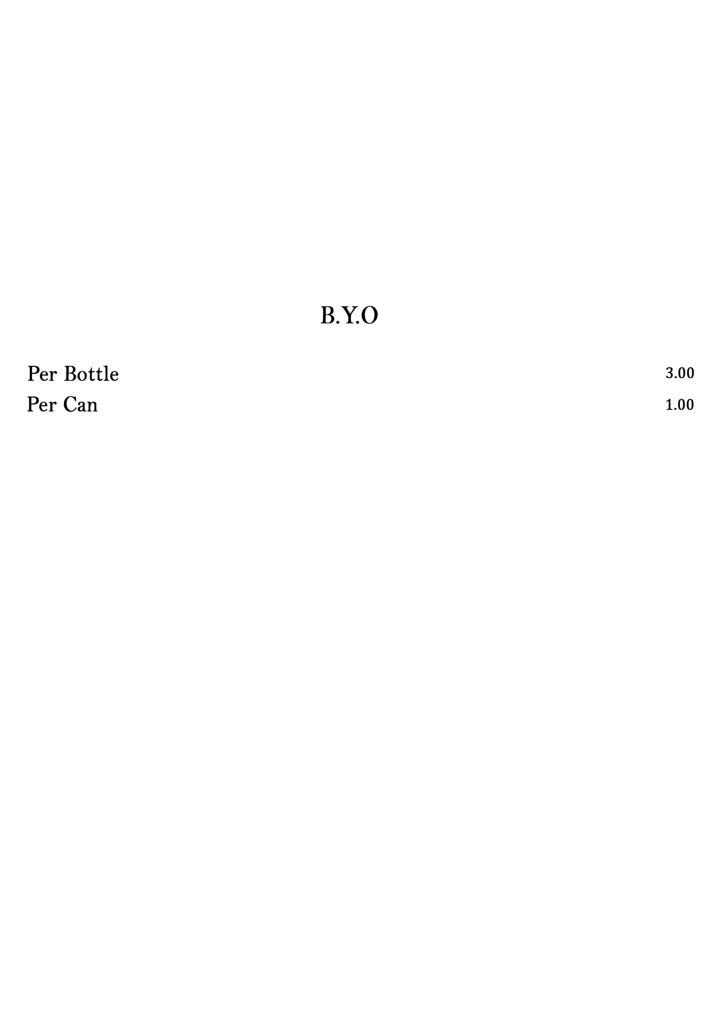 B.Y.O  sam's master grill menu